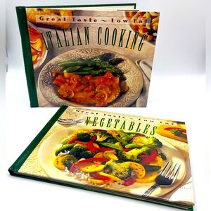 Time-Life “Great Taste Low Fat” Spiral Cook Books: Italian Cooking & Vegetables